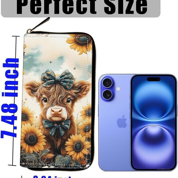 Women's Faux Leather RFID Wallet Wristlet with Card Slots and Zipper - Picture 4 of 7